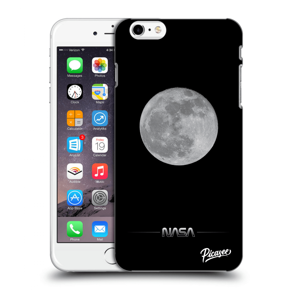 Picasee Apple iPhone 6 Plus/6S Plus Hülle - Schwarzes Silikon - Moon Minimal