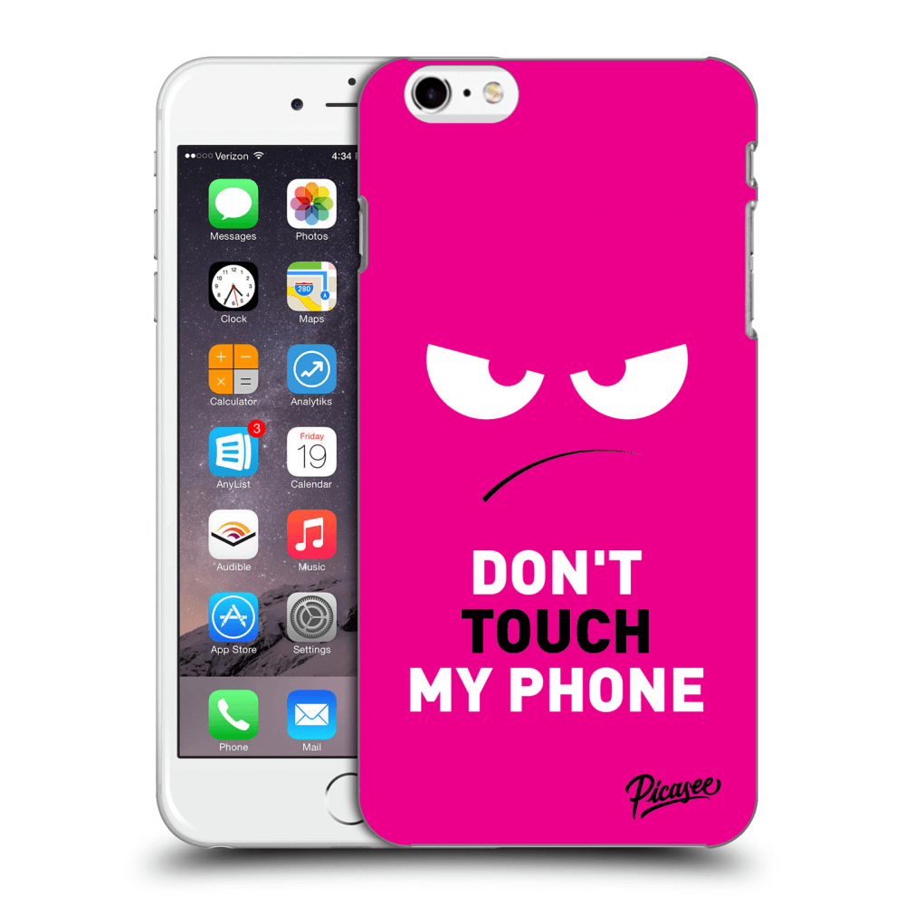 Picasee Apple iPhone 6 Plus/6S Plus Hülle - Schwarzes Silikon - Angry Eyes - Pink