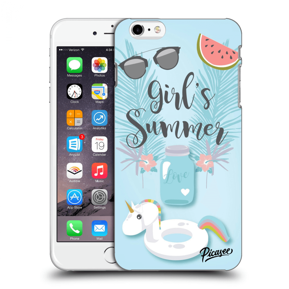 Picasee Apple iPhone 6 Plus/6S Plus Hülle - Schwarzes Silikon - Girls Summer