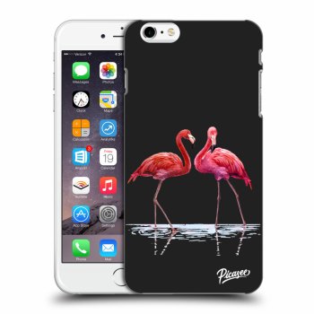 Picasee Apple iPhone 6 Plus/6S Plus Hülle - Schwarzes Silikon - Flamingos couple