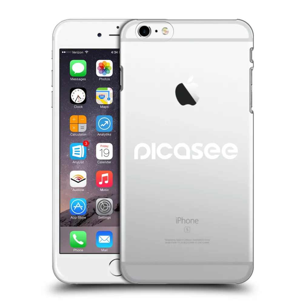 Picasee Apple iPhone 6 Plus/6S Plus Hülle - Transparentes Silikon - Picasee - new logo - white