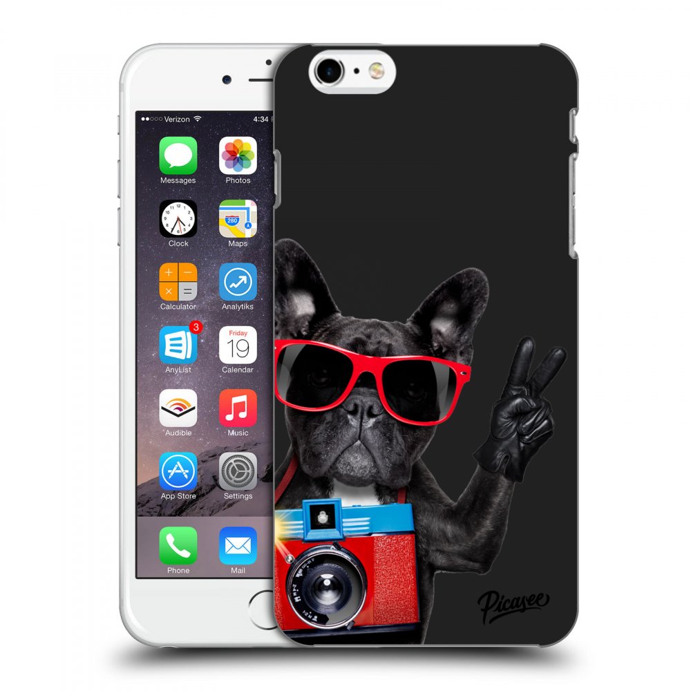 Picasee Apple iPhone 6 Plus/6S Plus Hülle - Schwarzes Silikon - French Bulldog