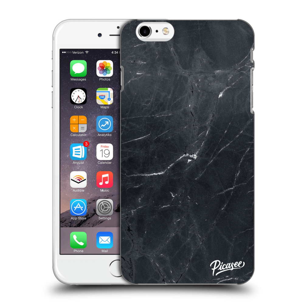Picasee Apple iPhone 6 Plus/6S Plus Hülle - Transparentes Silikon - Black marble