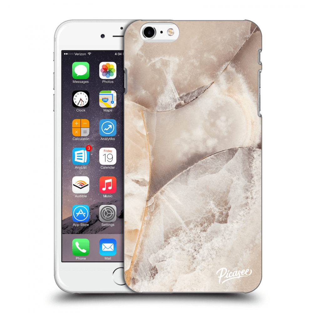 Picasee Apple iPhone 6 Plus/6S Plus Hülle - Schwarzes Silikon - Cream marble