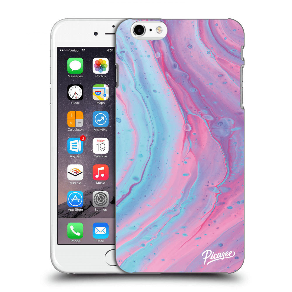 Picasee Apple iPhone 6 Plus/6S Plus Hülle - Schwarzes Silikon - Pink liquid