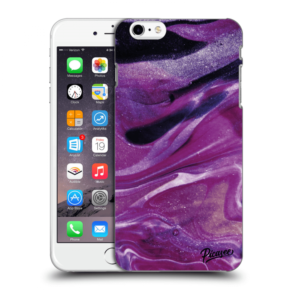 Picasee Apple iPhone 6 Plus/6S Plus Hülle - Transparentes Silikon - Purple glitter