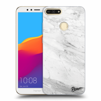 Picasee Honor 7A Hülle - Transparentes Silikon - White marble