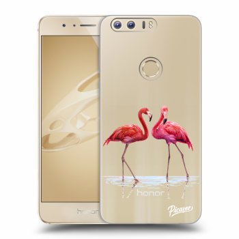 Picasee Honor 8 Hülle - Transparentes Silikon - Flamingos couple