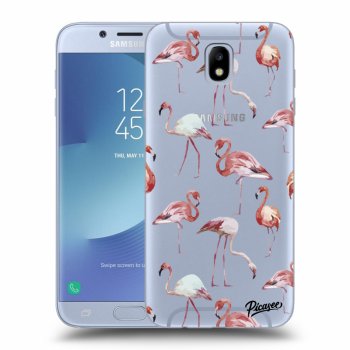 Picasee Samsung Galaxy J7 2017 J730F Hülle - Transparentes Silikon - Flamingos