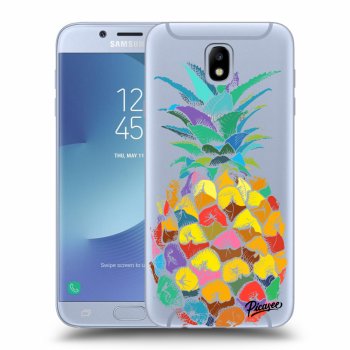 Picasee Samsung Galaxy J7 2017 J730F Hülle - Transparentes Silikon - Pineapple