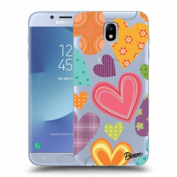 Picasee Samsung Galaxy J7 2017 J730F Hülle - Transparentes Silikon - Colored heart