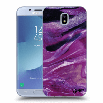 Picasee Samsung Galaxy J7 2017 J730F Hülle - Transparentes Silikon - Purple glitter