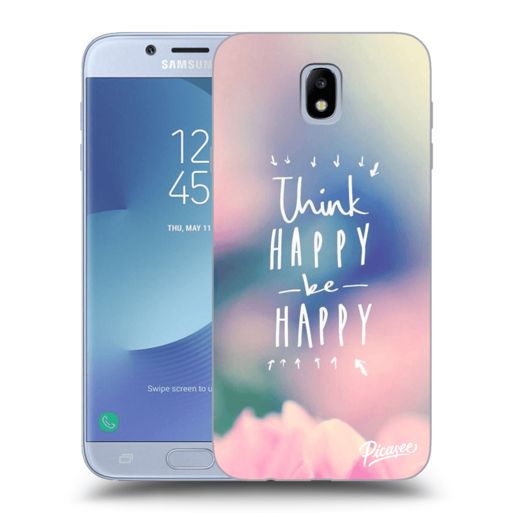 Picasee Samsung Galaxy J7 2017 J730F Hülle - Transparentes Silikon - Think happy be happy