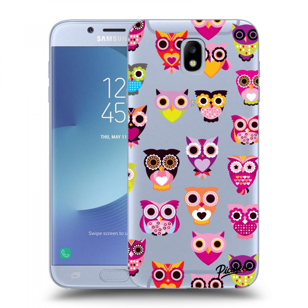 Picasee Samsung Galaxy J7 2017 J730F Hülle - Transparentes Silikon - Owls