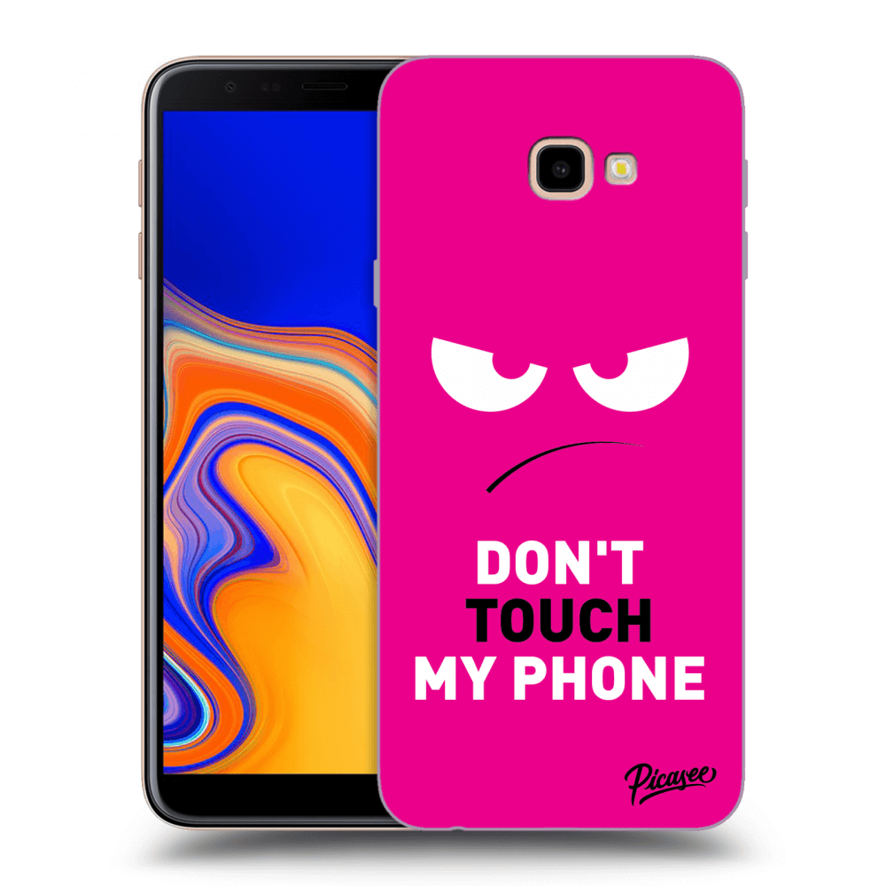 Picasee Samsung Galaxy J4+ J415F Hülle - Transparentes Silikon - Angry Eyes - Pink