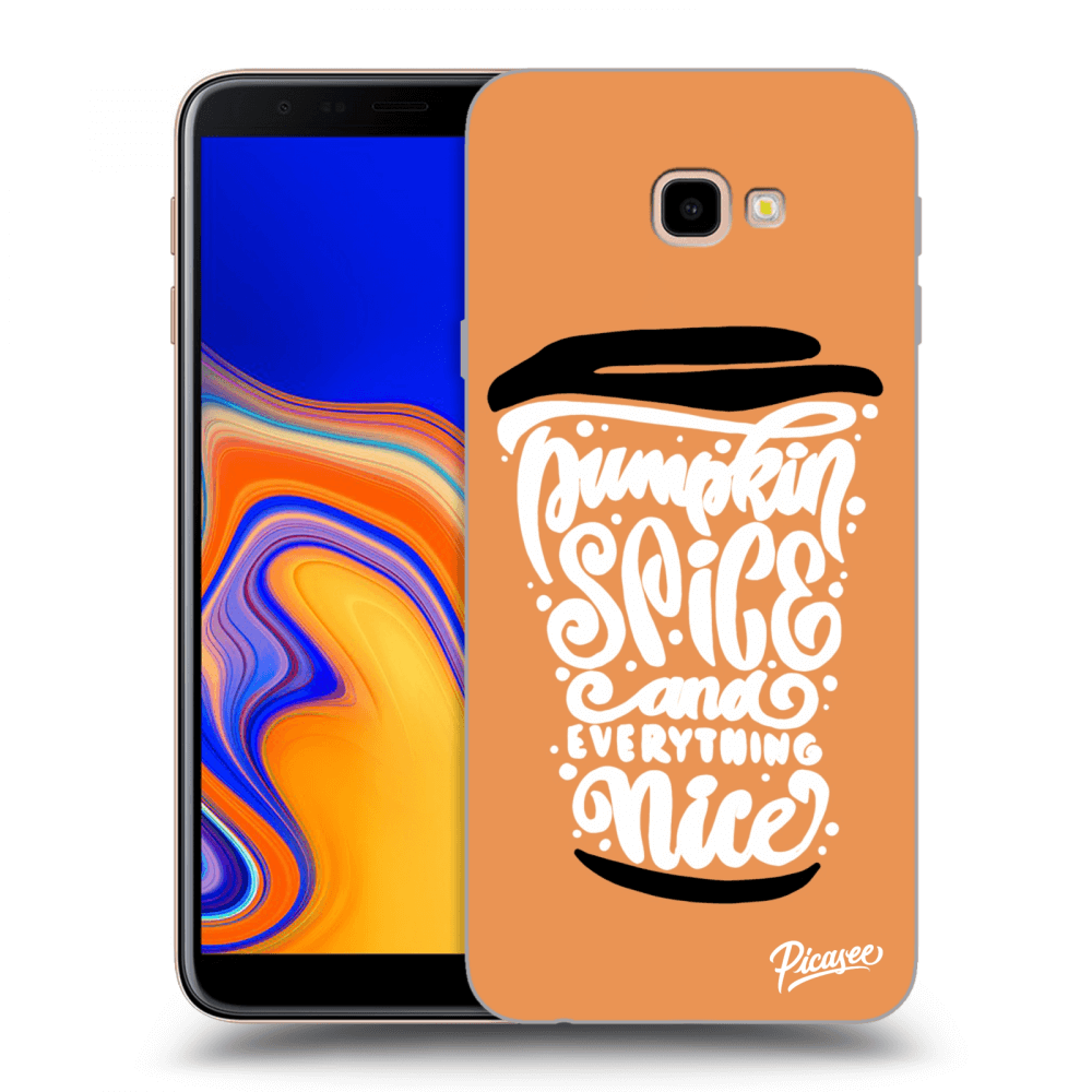 Picasee Samsung Galaxy J4+ J415F Hülle - Transparentes Silikon - Pumpkin coffee
