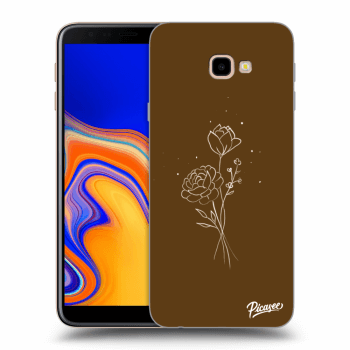 Picasee Samsung Galaxy J4+ J415F Hülle - Transparentes Silikon - Brown flowers
