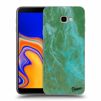 Picasee Samsung Galaxy J4+ J415F Hülle - Transparentes Silikon - Green marble