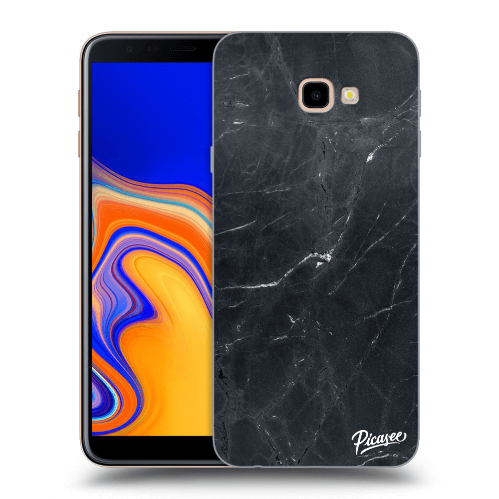 Picasee Samsung Galaxy J4+ J415F Hülle - Transparentes Silikon - Black marble