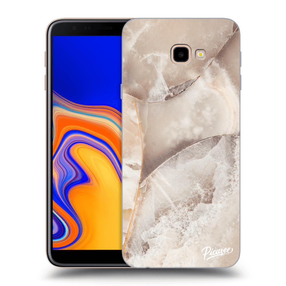 Picasee Samsung Galaxy J4+ J415F Hülle - Transparentes Silikon - Cream marble