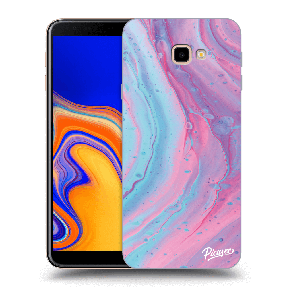 Picasee Samsung Galaxy J4+ J415F Hülle - Transparentes Silikon - Pink liquid