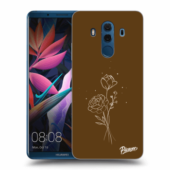 Picasee Huawei Mate 10 Pro Hülle - Transparentes Silikon - Brown flowers