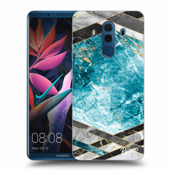 Picasee Huawei Mate 10 Pro Hülle - Transparentes Silikon - Blue geometry