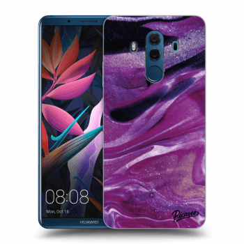 Picasee Huawei Mate 10 Pro Hülle - Transparentes Silikon - Purple glitter