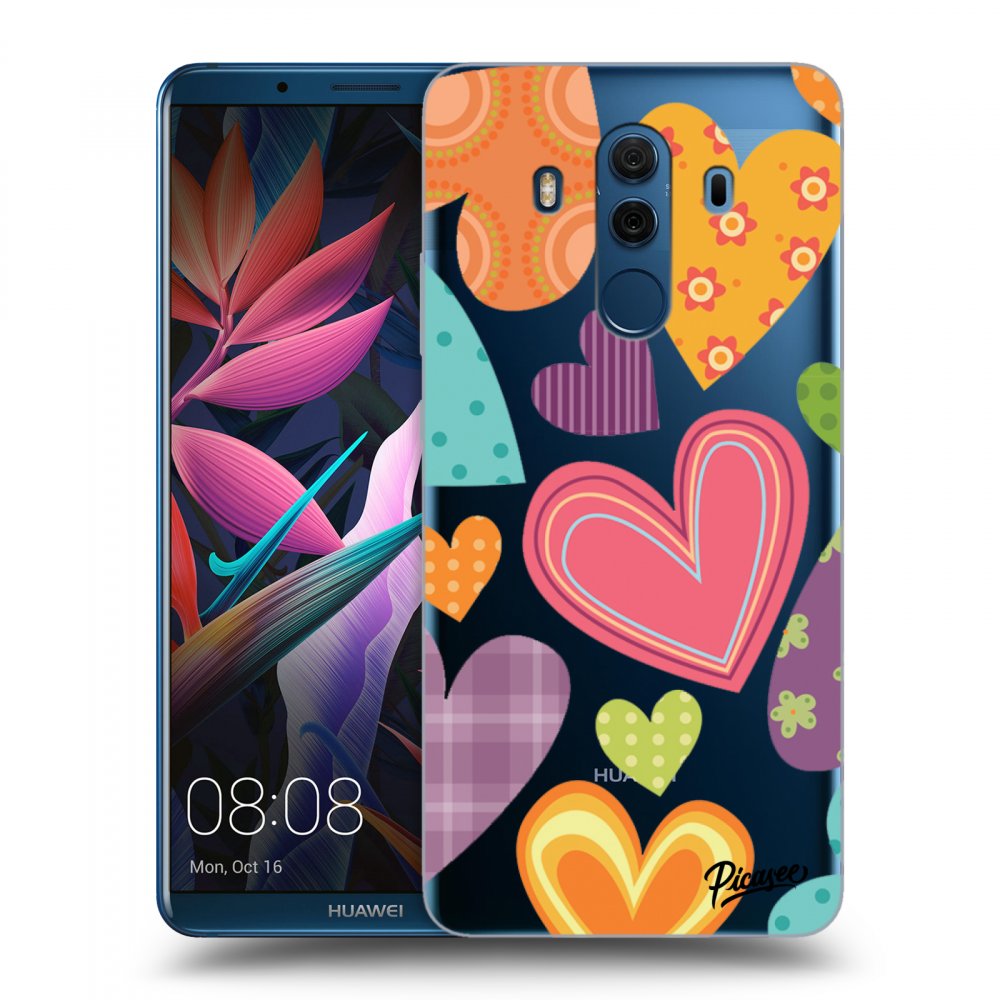 Picasee Huawei Mate 10 Pro Hülle - Transparentes Silikon - Colored heart