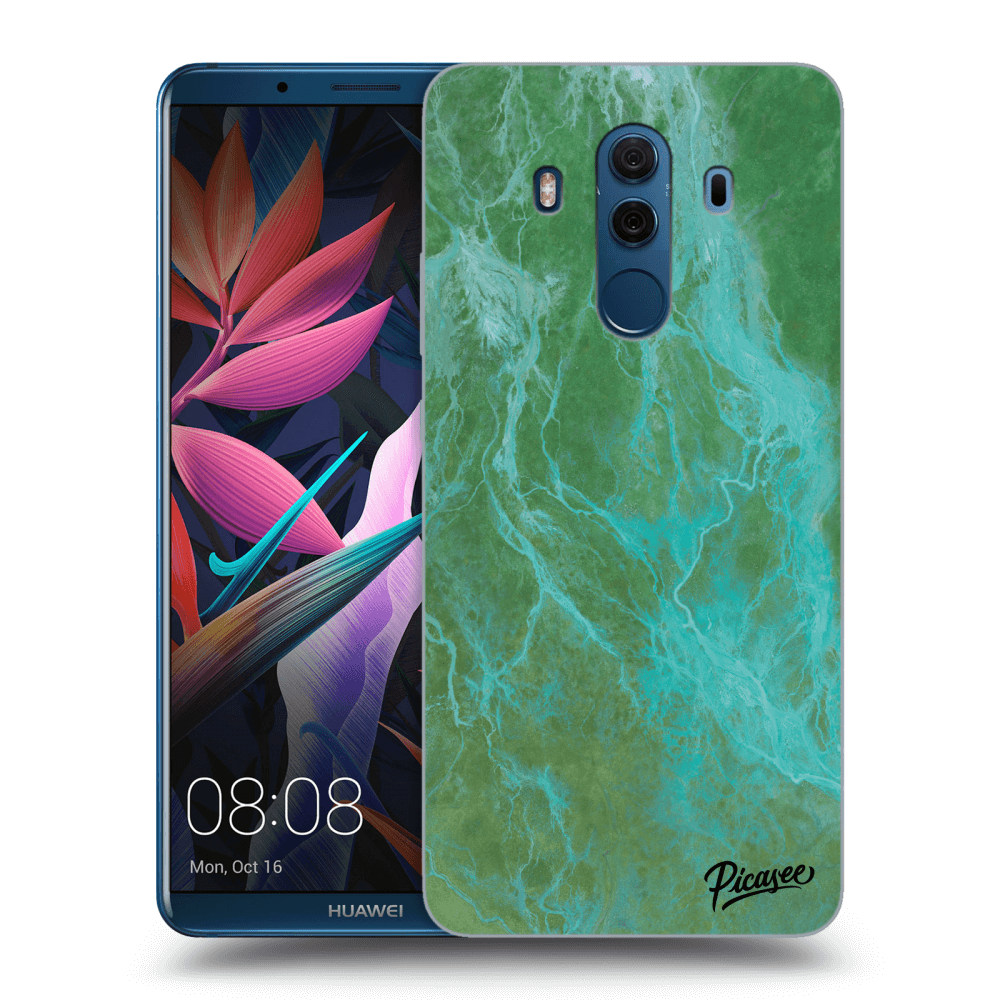 Picasee Huawei Mate 10 Pro Hülle - Transparentes Silikon - Green marble