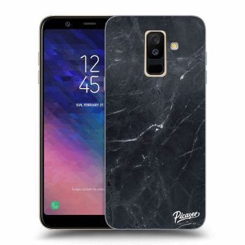 Picasee Samsung Galaxy A6+ A605F Hülle - Transparentes Silikon - Black marble