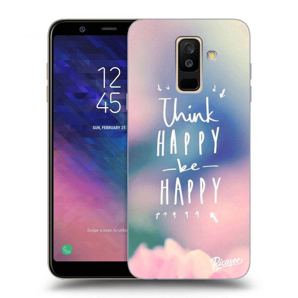 Picasee Samsung Galaxy A6+ A605F Hülle - Transparentes Silikon - Think happy be happy