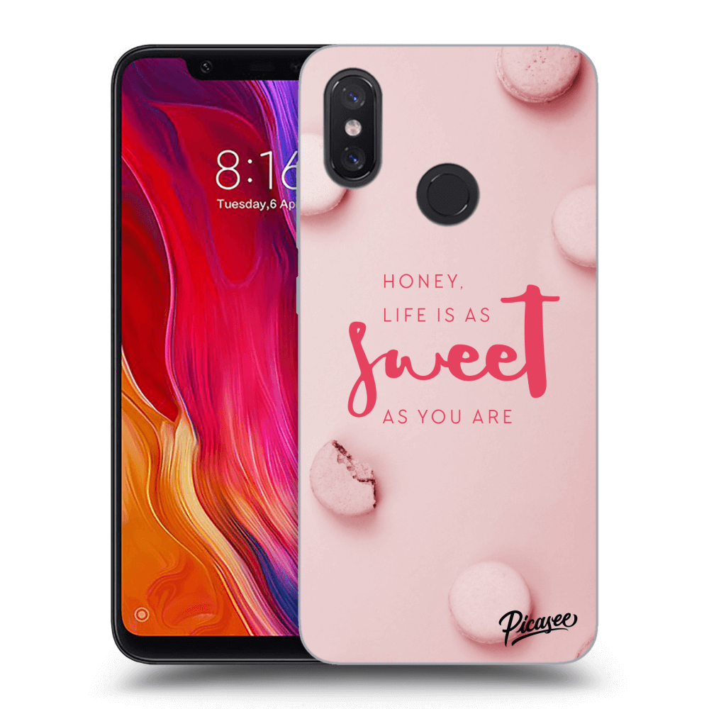 Picasee Xiaomi Mi 8 Hülle - Schwarzes Silikon - Life is as sweet as you are