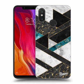 Picasee Xiaomi Mi 8 Hülle - Schwarzes Silikon - Dark geometry