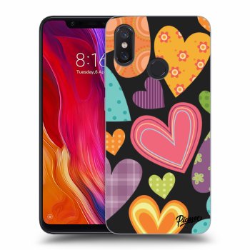 Picasee Xiaomi Mi 8 Hülle - Schwarzes Silikon - Colored heart