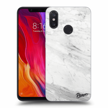 Picasee Xiaomi Mi 8 Hülle - Transparentes Silikon - White marble