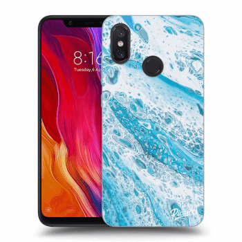 Picasee Xiaomi Mi 8 Hülle - Schwarzes Silikon - Blue liquid