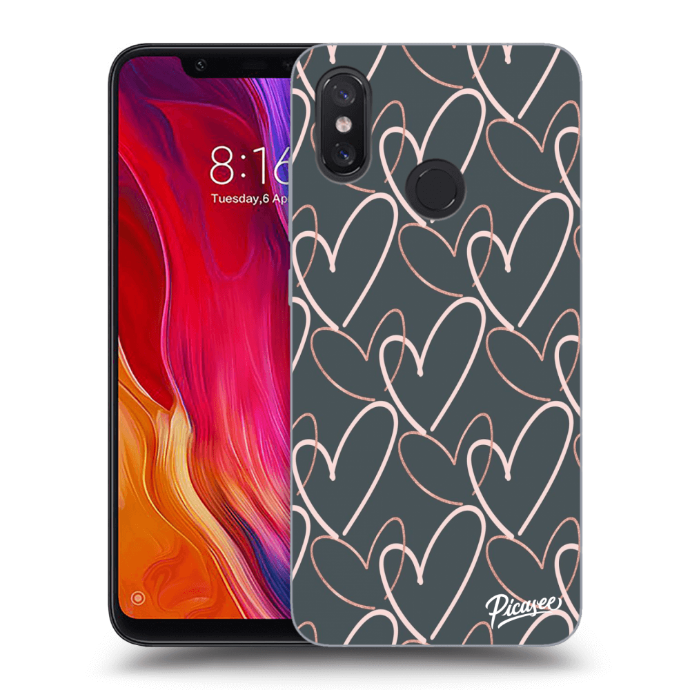 Picasee Xiaomi Mi 8 Hülle - Schwarzes Silikon - Lots of love