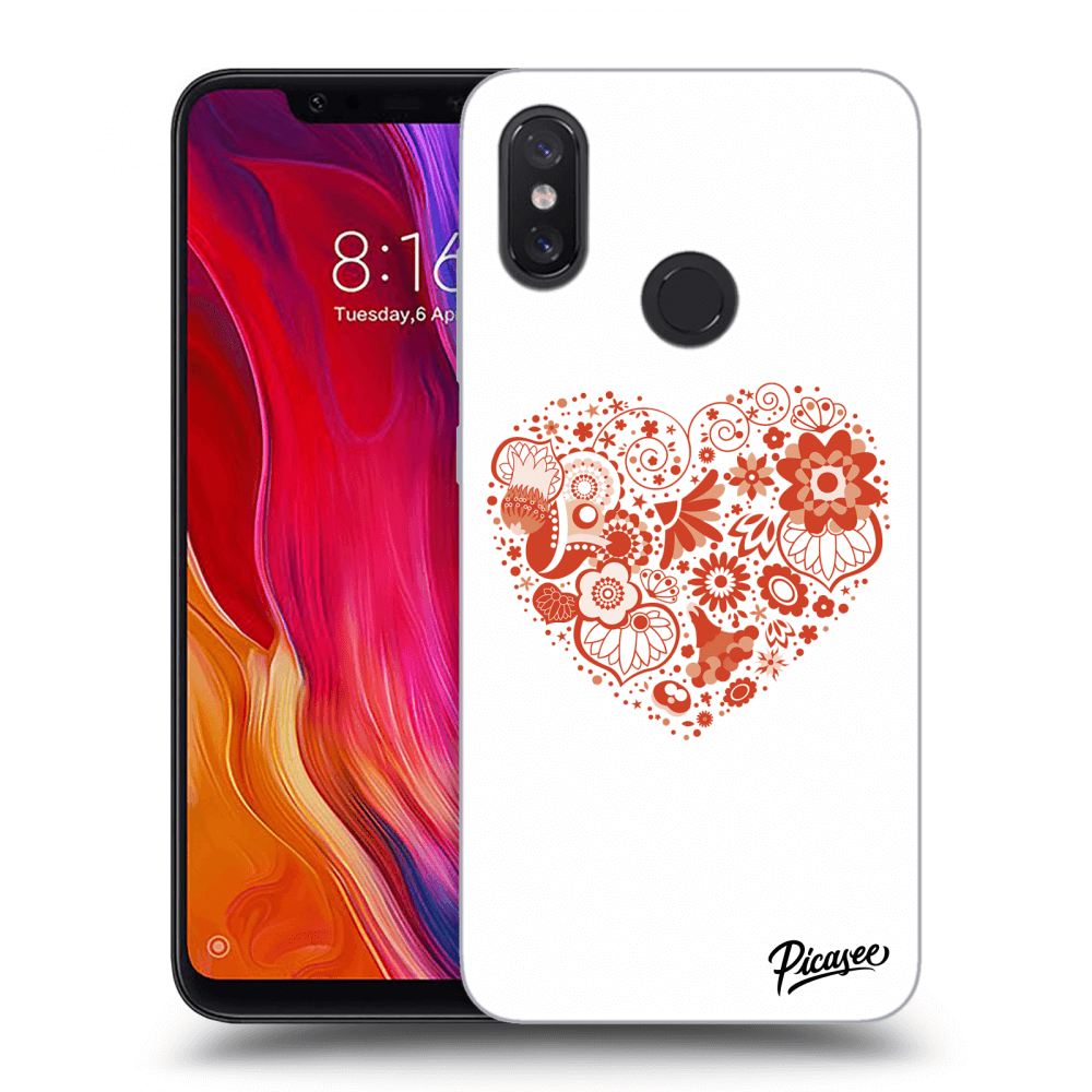 Picasee Xiaomi Mi 8 Hülle - Transparentes Silikon - Big heart