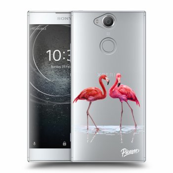 Picasee Sony Xperia XA2 Hülle - Transparentes Silikon - Flamingos couple
