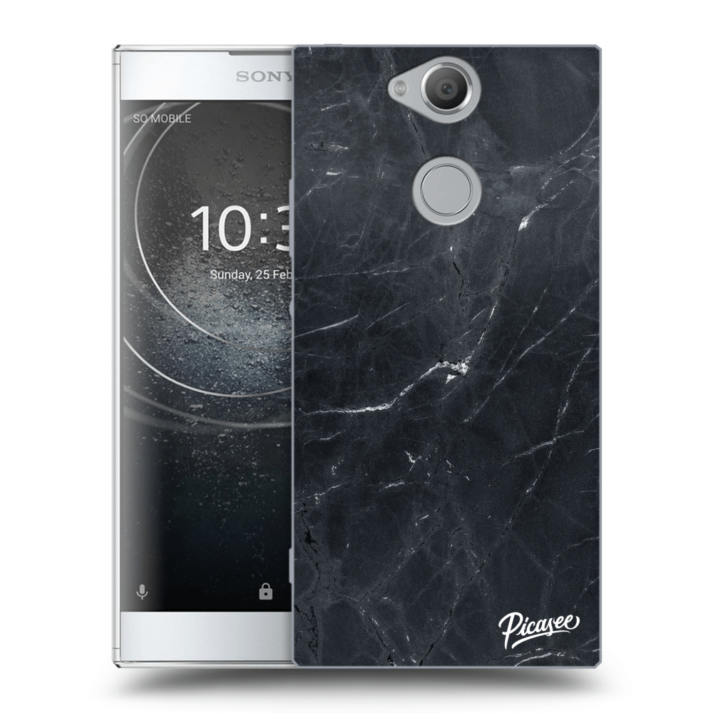 Picasee Sony Xperia XA2 Hülle - Transparentes Silikon - Black marble