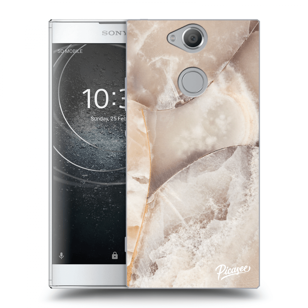 Picasee Sony Xperia XA2 Hülle - Transparentes Silikon - Cream marble