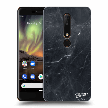 Picasee Nokia 6.1 Hülle - Transparentes Silikon - Black marble