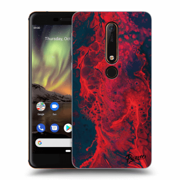 Picasee Nokia 6.1 Hülle - Transparentes Silikon - Organic red