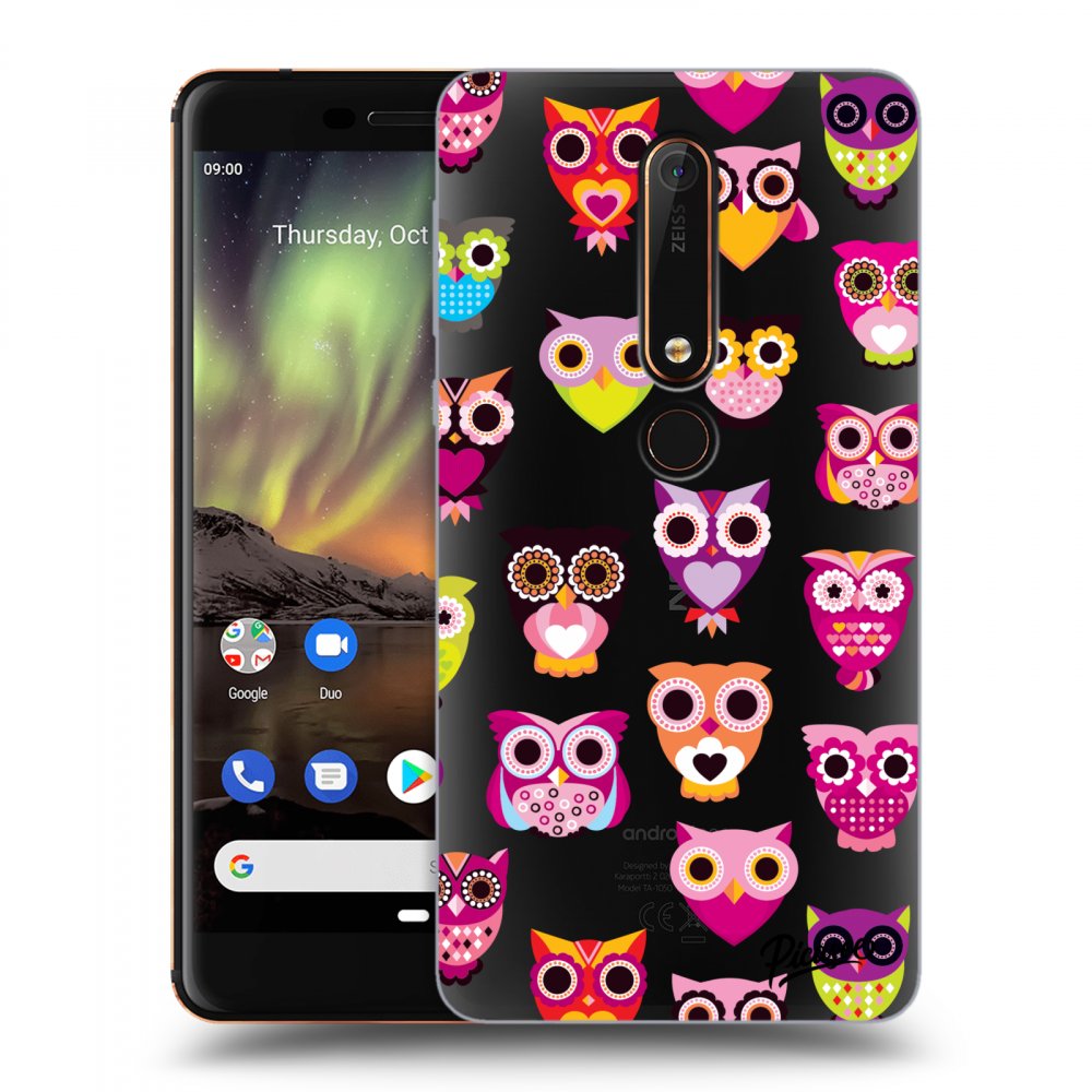 Picasee Nokia 6.1 Hülle - Transparentes Silikon - Owls