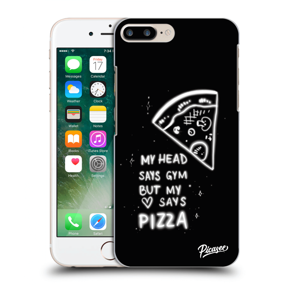 Picasee Apple iPhone 7 Plus Hülle - Schwarzes Silikon - Pizza