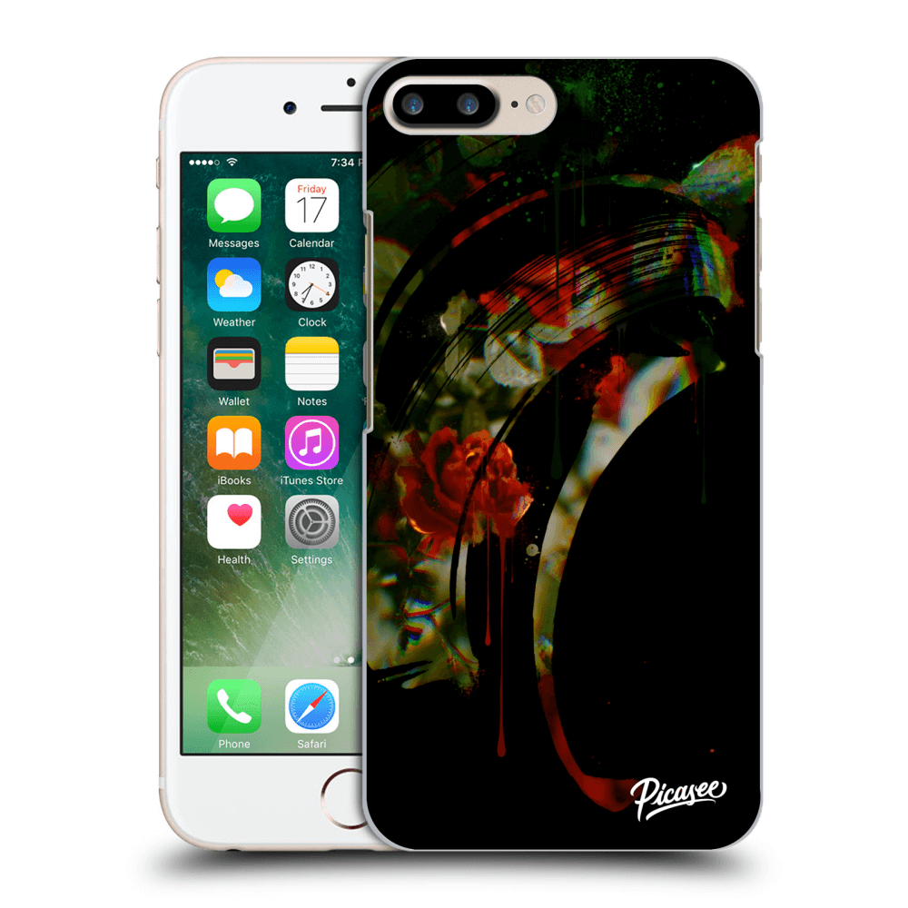 Picasee Apple iPhone 7 Plus Hülle - Transparentes Silikon - Roses black
