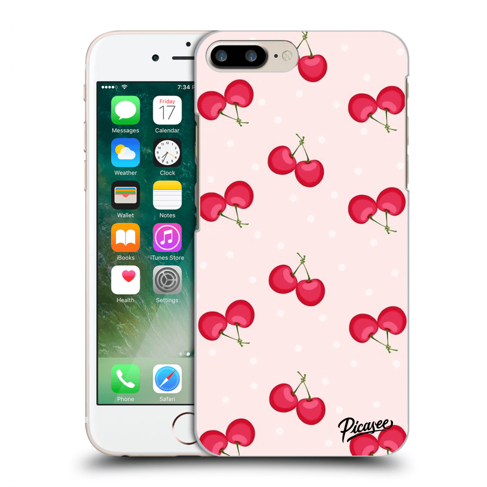 Picasee Apple iPhone 7 Plus Hülle - Schwarzes Silikon - Cherries