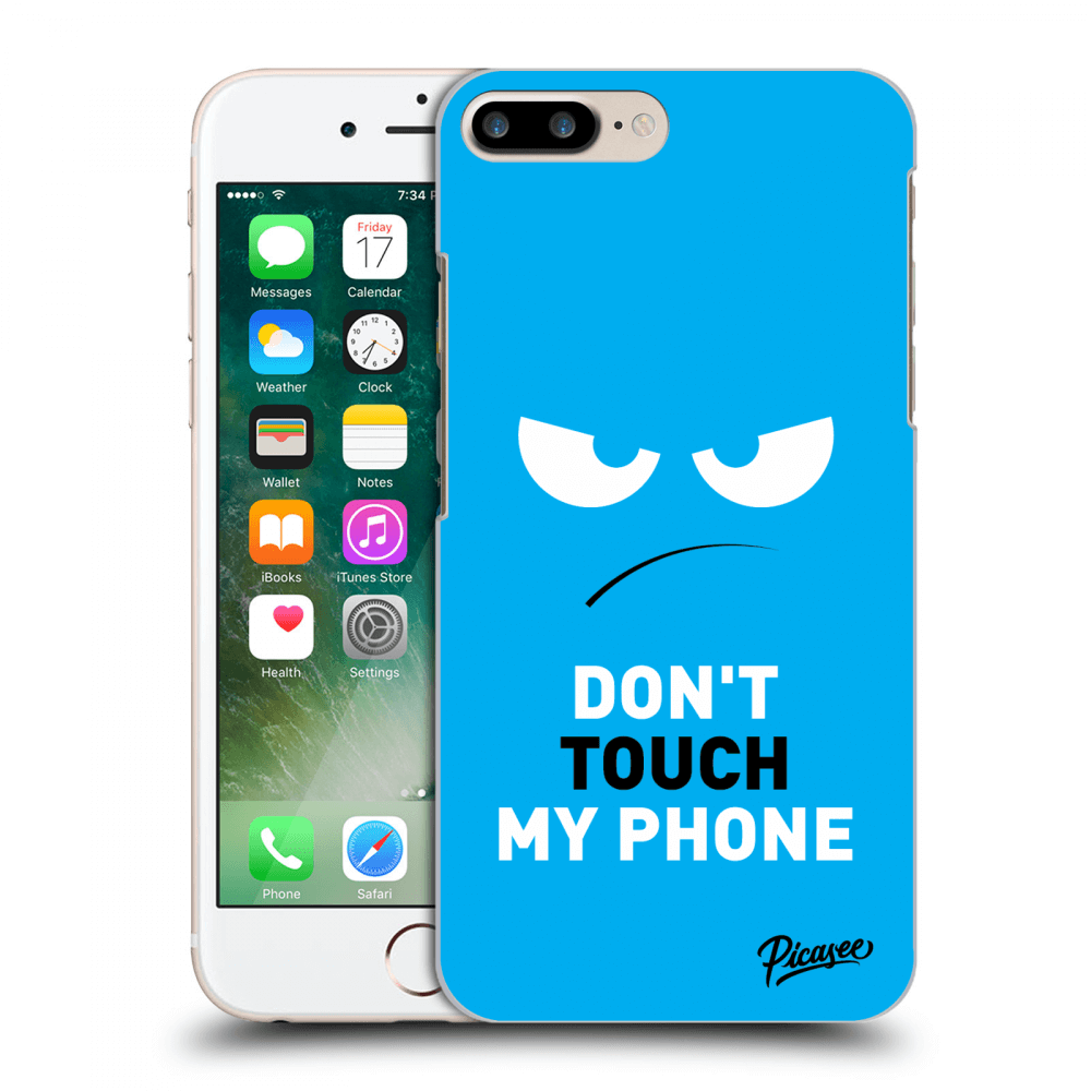 Picasee Apple iPhone 7 Plus Hülle - Transparentes Silikon - Angry Eyes - Blue