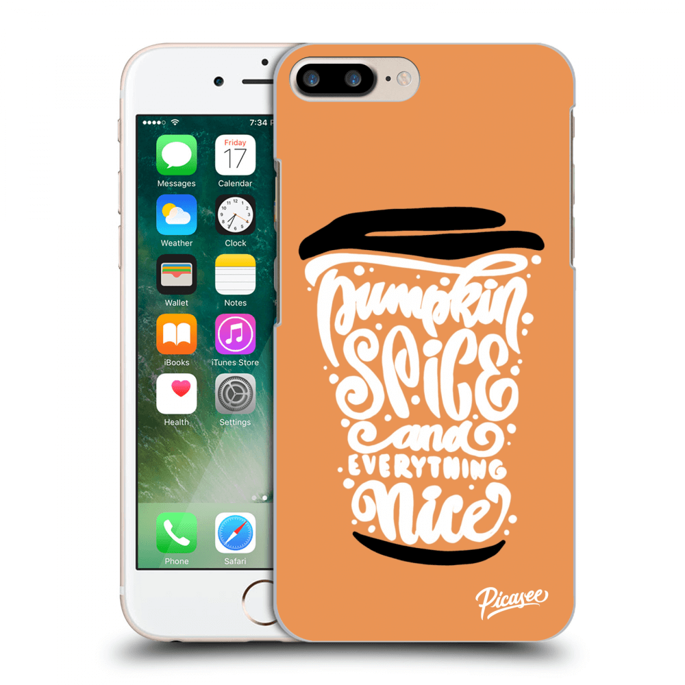 Picasee Apple iPhone 7 Plus Hülle - Transparentes Silikon - Pumpkin coffee